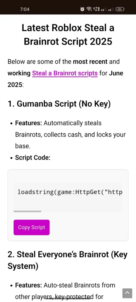 Use Roblox Steal a Brainrot Script Step 3